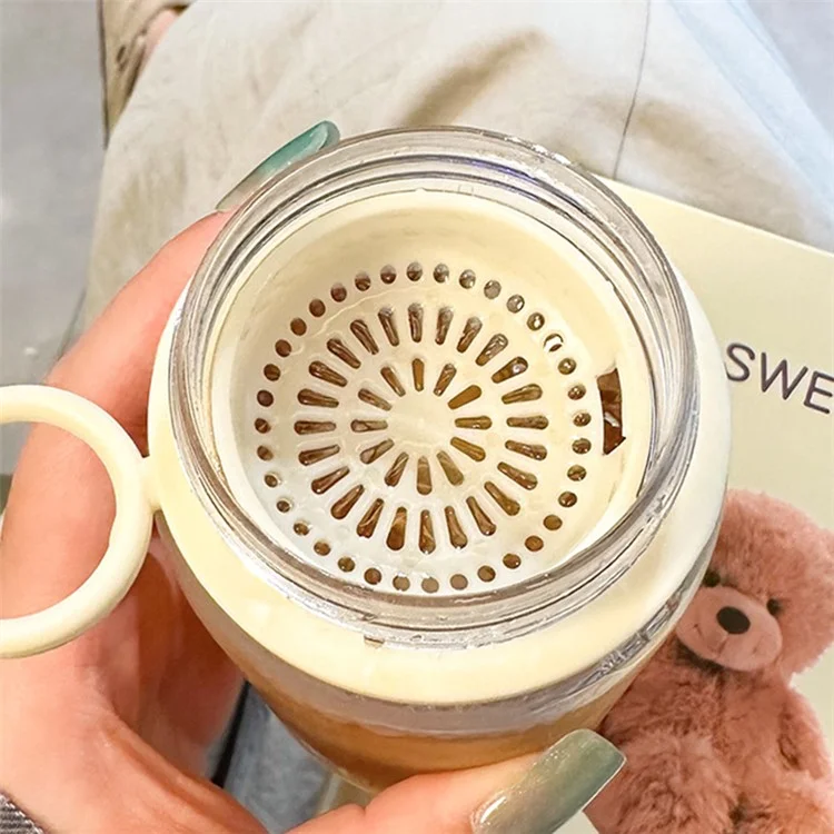 450ML Food-Grade PC+PP Water Bottle Tea Leaf Filter Design Drinking Cup (BPA-Free, No FDA Certified) - Green