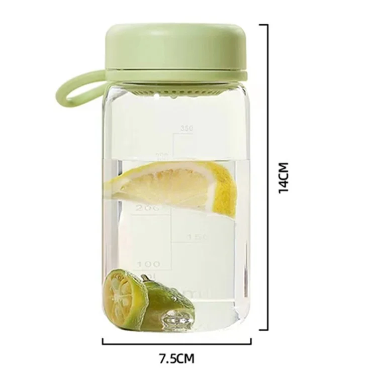 450ML Food-Grade PC+PP Water Bottle Tea Leaf Filter Design Drinking Cup (BPA-Free, No FDA Certified) - Green