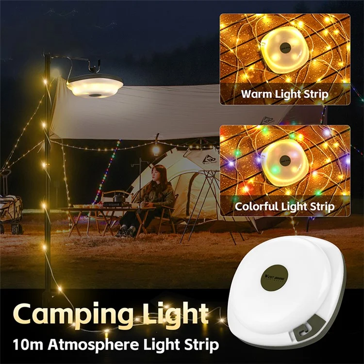 West Bicking YP0701425 Campo LED LED Luz do Campsito ao Campsito Atmosfera Luz - Luz Quente