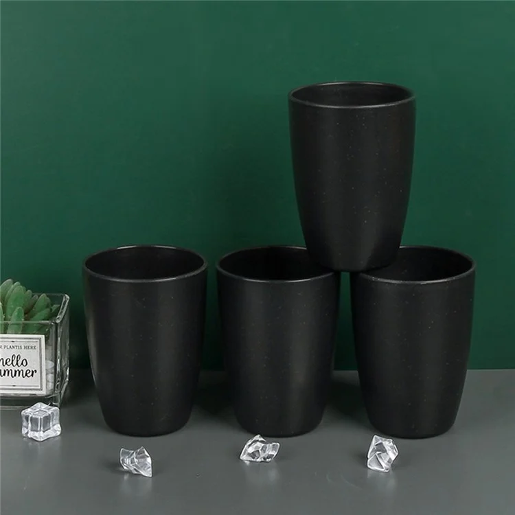 Juego de 12 piezas de vajilla de paja de trigo ecológica, incluyendo platos grandes y pequeños, tazones y tazas