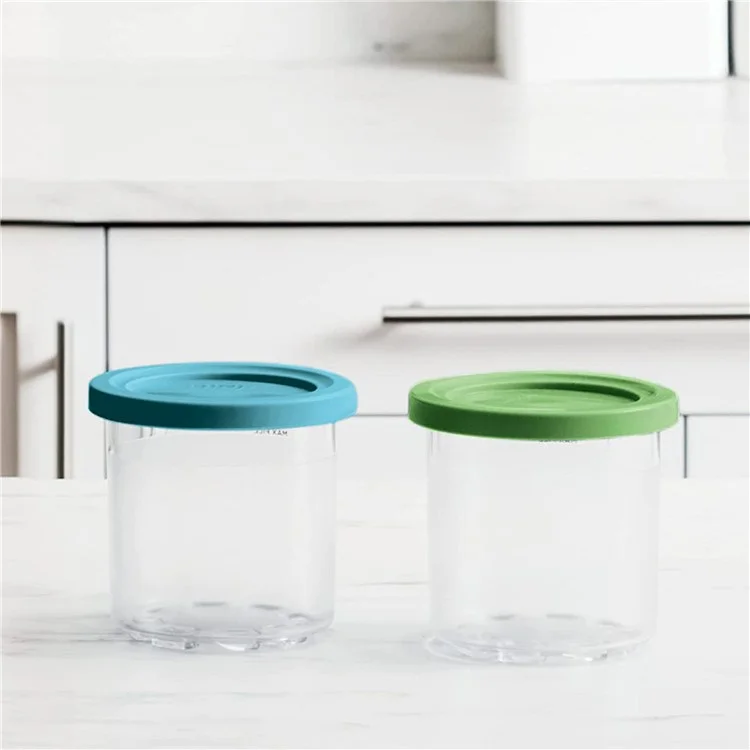 For Ninja XSKPLID2CD NC299AM C300s Series 4Pcs Ice Cream Plastic Containers with Lid (BPA-Free, No FDA)