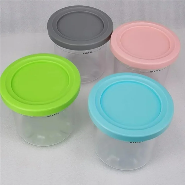 For Ninja XSKPLID2CD NC299AM C300s Series 4Pcs Ice Cream Plastic Containers with Lid (BPA-Free, No FDA)