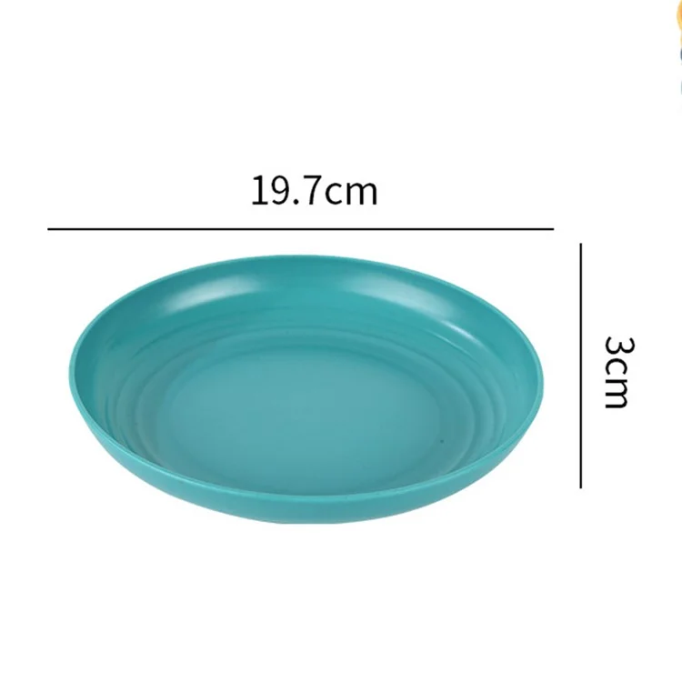 Juego de 8 piezas de platos de cena redondos de 19,7 cm, reutilizables, de paja de trigo y PP (sin BPA, certificado por la FDA)