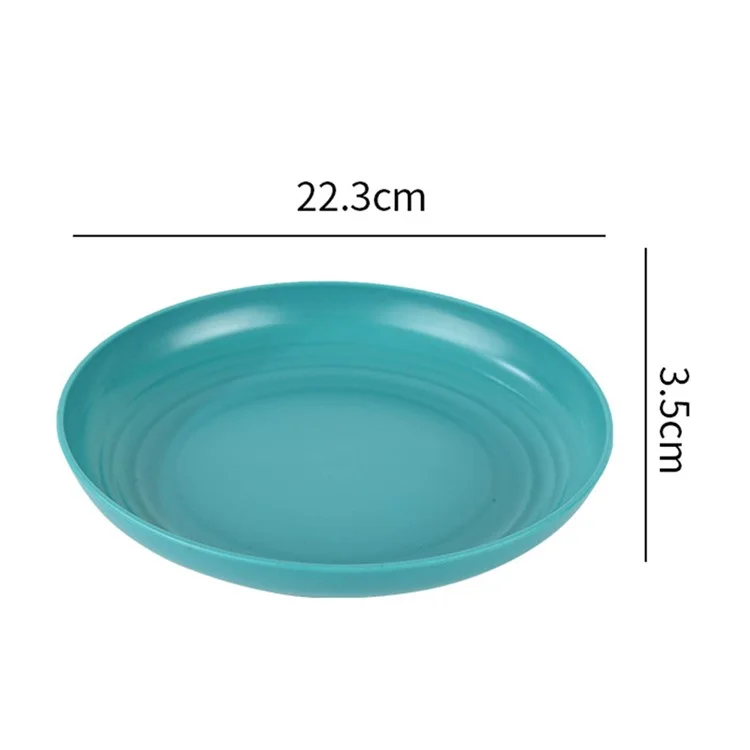 Juego de 8 platos de comedor antideslizantes de 22,3 cm de PP y paja de trigo (libres de BPA, con certificado de la FDA)