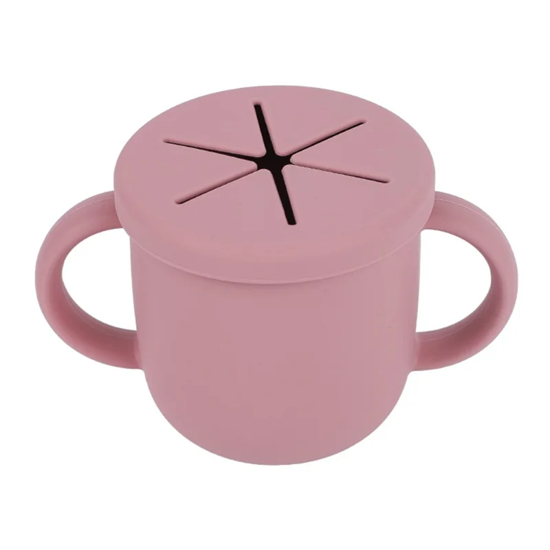 ZP2004C 250ml Toddler Silicone Cup Anti-fall Kids Snack Storage Cup (FDA Certified, BPA-Free) - Dark Red