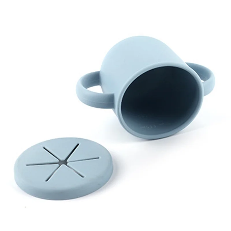 ZP2004C 250ml Toddler Silicone Cup Anti-fall Kids Snack Storage Cup (FDA Certified, BPA-Free) - Dark Red