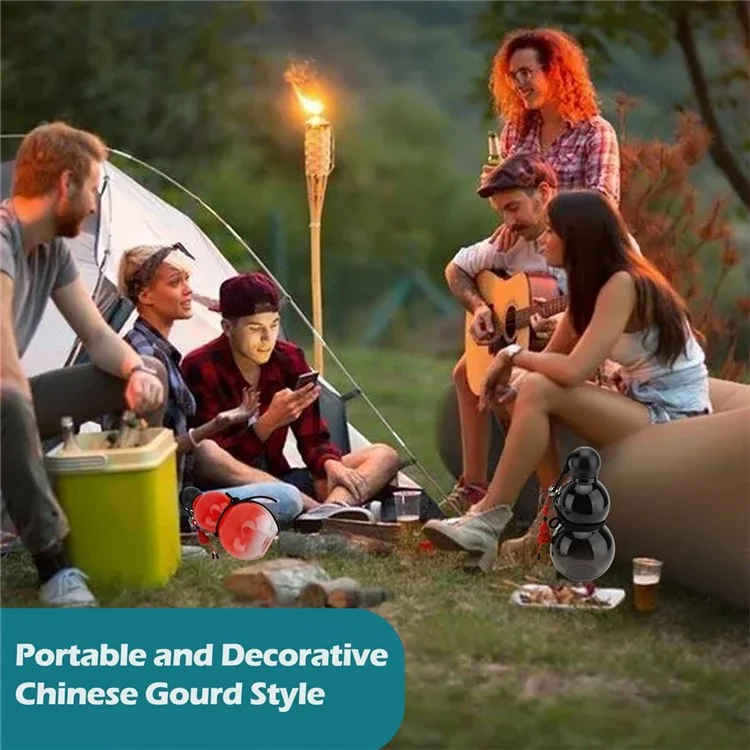 800ml Large Capacity Retro Gourd Shaped Water Bottle for Sports Travel PC Portable Kettle (BPA Free, No FDA) - Black