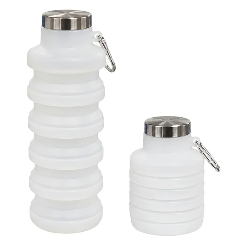 500 ml foldbar silikonevandflaske, bærbar, foldbar, klar jernprop for udendørs vandring
