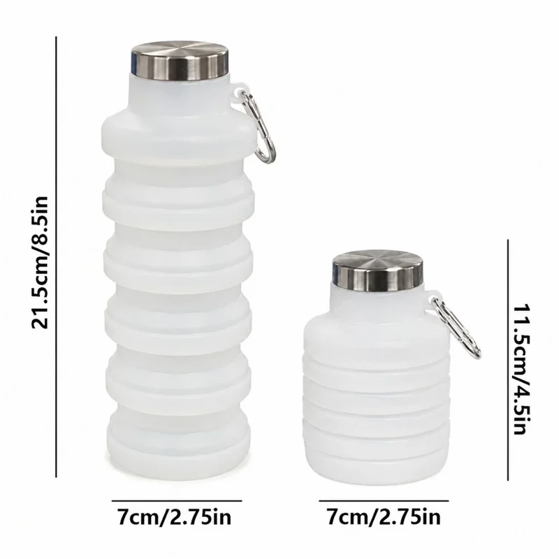 500 ml foldbar silikonevandflaske, bærbar, foldbar, klar jernprop for udendørs vandring