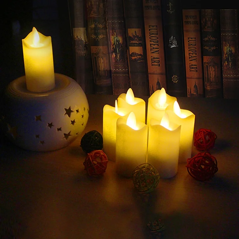 12PCS/Pack Rechargeable Flameless Candles Realistic Dancing LED Flames with Remote Control - EU Plug