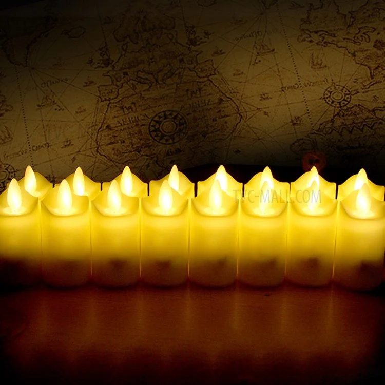 12PCS/Pack Rechargeable Flameless Candles Realistic Dancing LED Flames with Remote Control - UK Plug