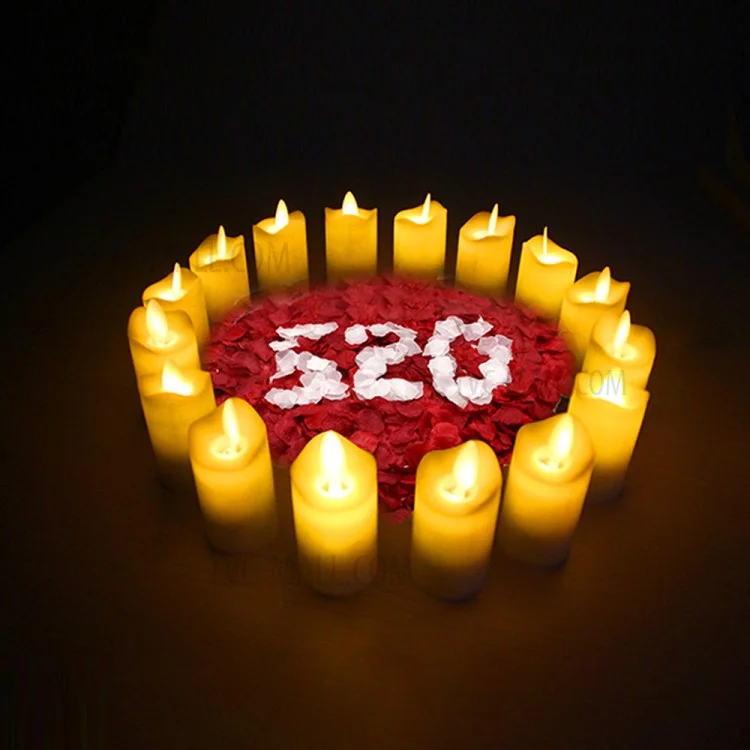 12PCS/Pack Rechargeable Flameless Candles Realistic Dancing LED Flames with Remote Control - UK Plug