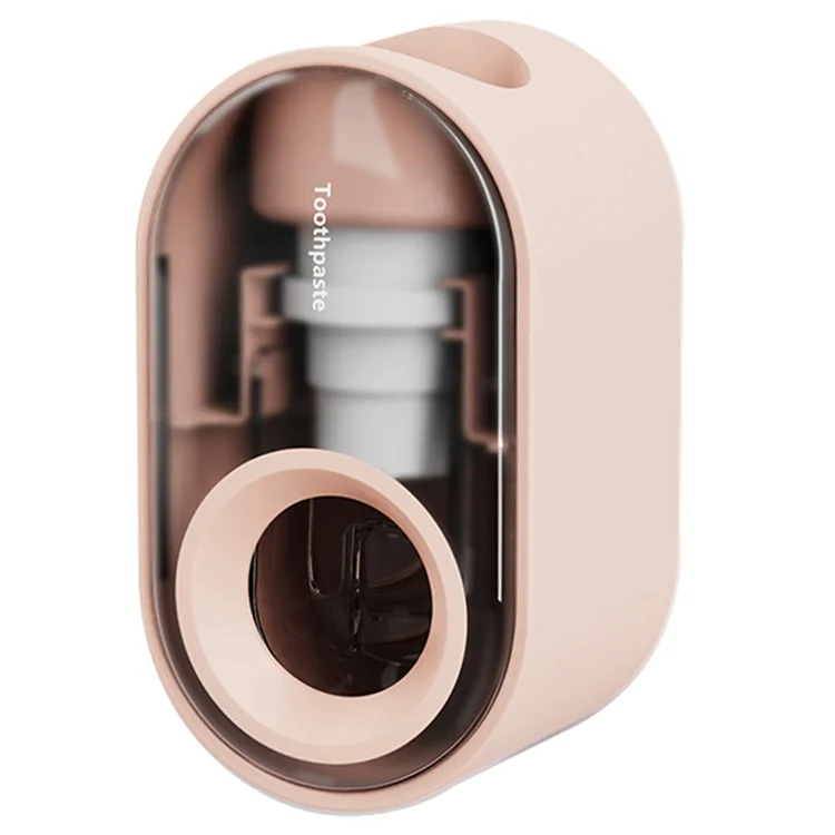 Dispensador de pasta de dientes automático montado en la pared para el baño, exprimidor de pasta de dientes conveniente (sin FDA, sin BPA) - Rosa