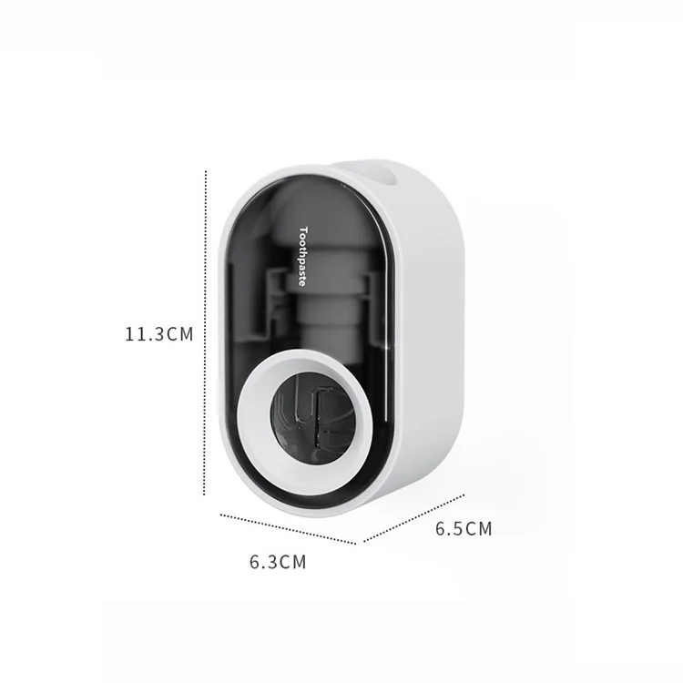 Dispensador de pasta de dientes automático montado en la pared para el baño, exprimidor de pasta de dientes conveniente (sin FDA, sin BPA) - Rosa