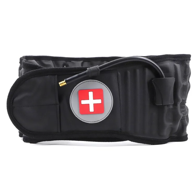 Lumbar Traction Belt Decompression Back Belt Inflatable Waist Belt Back Support Belt for Lower Back Pain - Black