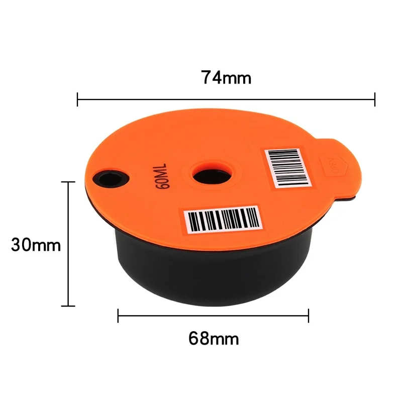 ICAFILAS 60ML Coffee Filter Maker Pod for Keurig K Cup Coffee Capsule Pods (BPA Free, No FDA Certified) - Orange