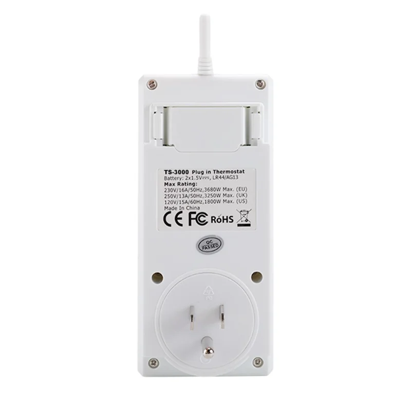 TS-3000 Thermoregulator Wireless Temperature Controller Thermostat Switch Timer Socket with Backlit - US Plug