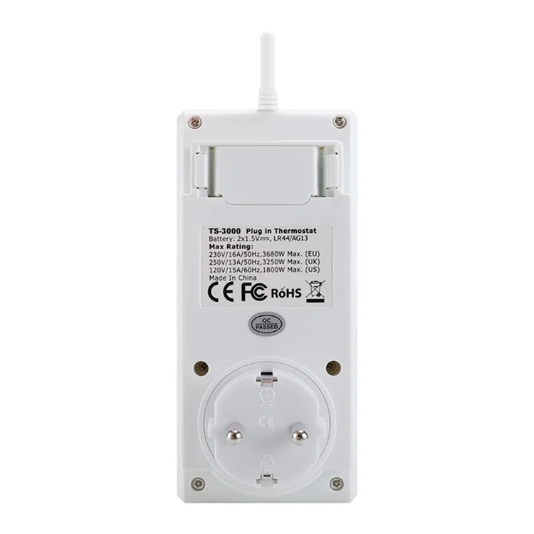 TS-3000 Thermoregulator Wireless Temperature Controller Thermostat Switch Timer Socket with Backlit - EU Plug