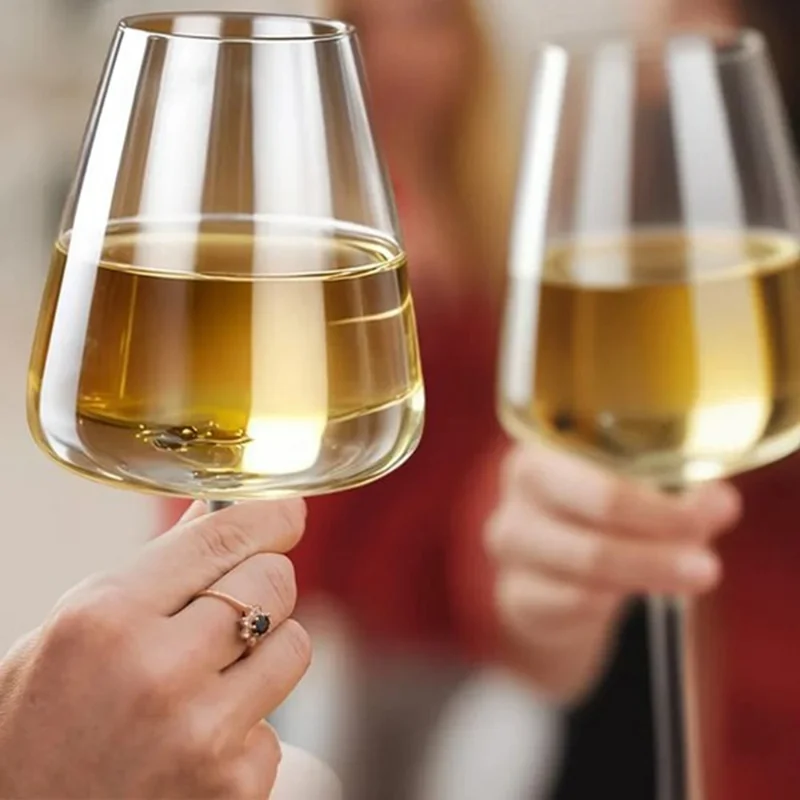 2Pcs 600ml Burgundy Wine Crystal Glass Stemware Elegant Modern Stemmed Glass Goblets (BPA-Free, NO FDA)