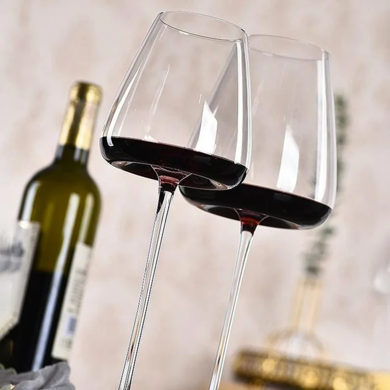 2Pcs 600ml Burgundy Wine Crystal Glass Stemware Elegant Modern Stemmed Glass Goblets (BPA-Free, NO FDA)