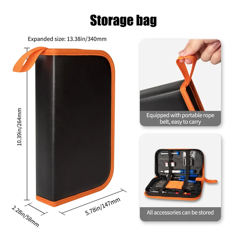 ANENG SL101 25Pcs Digital Multimeter 60W Electric Soldering Iron Kit with Replaceable Welding Head Electronic Repair Set - EU Plug