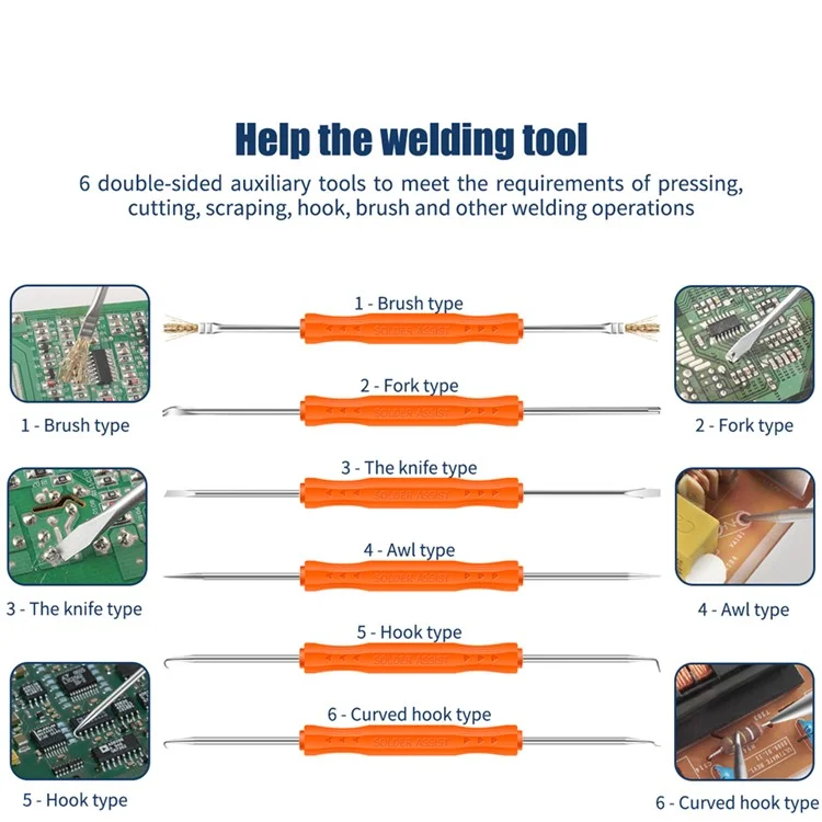 ANENG SL101 17PCS Multi-Functional 60W Electric Soldering Iron Kit with Replaceable Welding Head Electronic Repair Set - US Plug