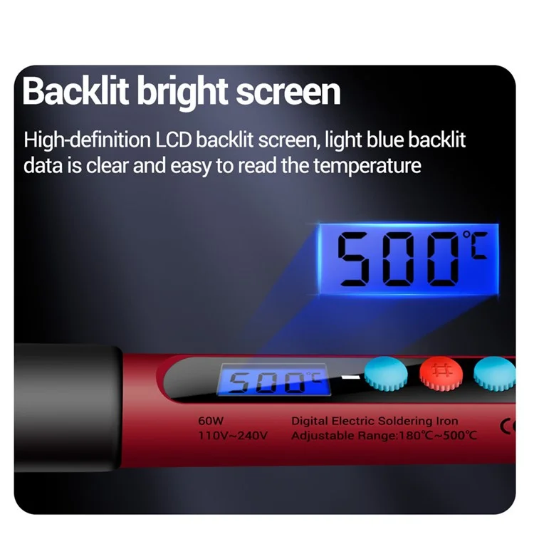 ANENG SL103 26Pcs 60W LCD Display Temperature Adjustable Electric Soldering Iron Kit with Digital Multimeter - EU Plug
