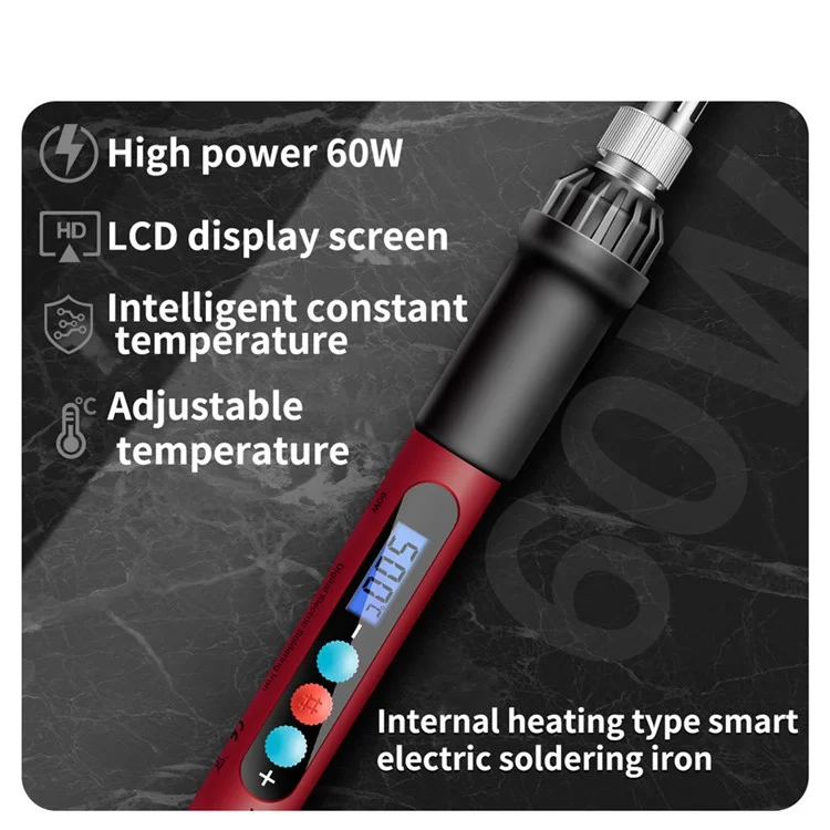 ANENG SL103 26Pcs 60W LCD Display Temperature Adjustable Electric Soldering Iron Kit with Digital Multimeter - EU Plug