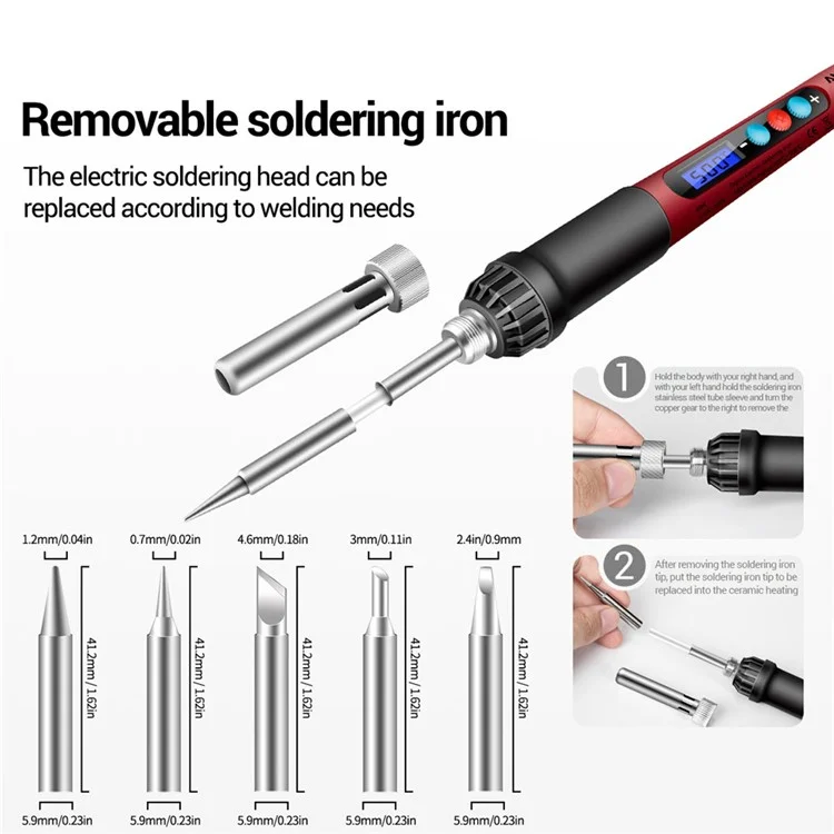 ANENG SL103 26Pcs 60W LCD Display Temperature Adjustable Electric Soldering Iron Kit with Digital Multimeter - EU Plug