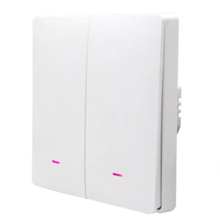 2-gang Smart WiFi Switch Light Zero Fire Filo Filo di Fuoco Neutro Fire Controller Dell'interruttore a Parete di Controllo Vocale, Spina ue