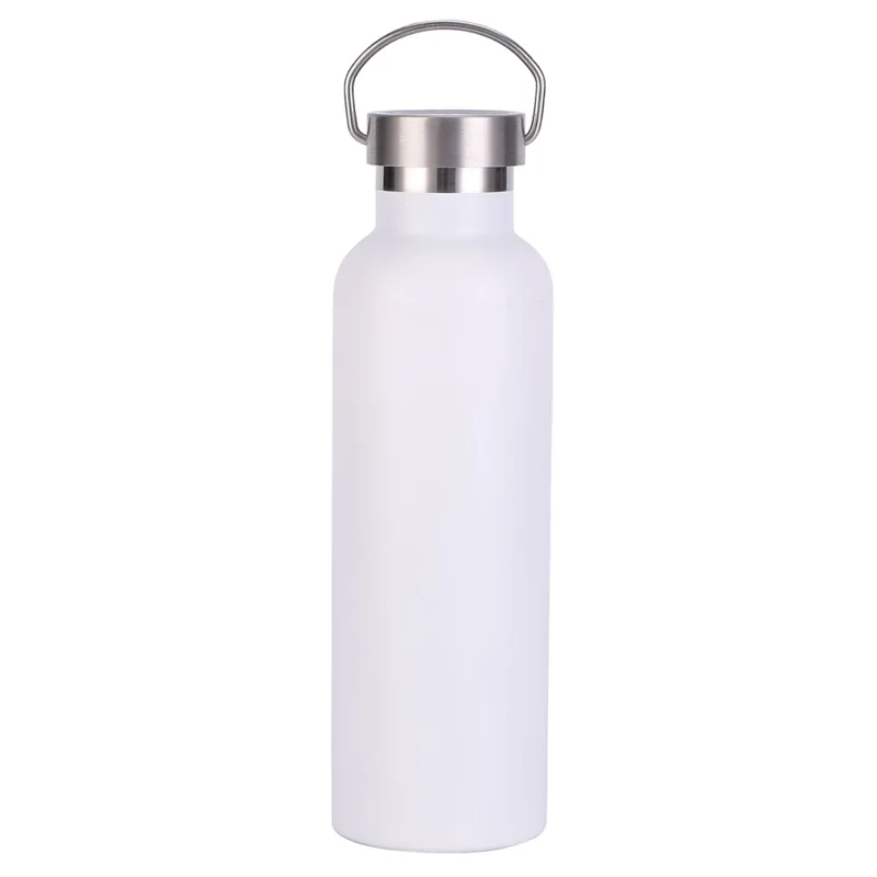 600ml Stainless Steel Water Bottle with Handle Outdoor Sports Insulated Cup (BPA Free, No FDA) - White