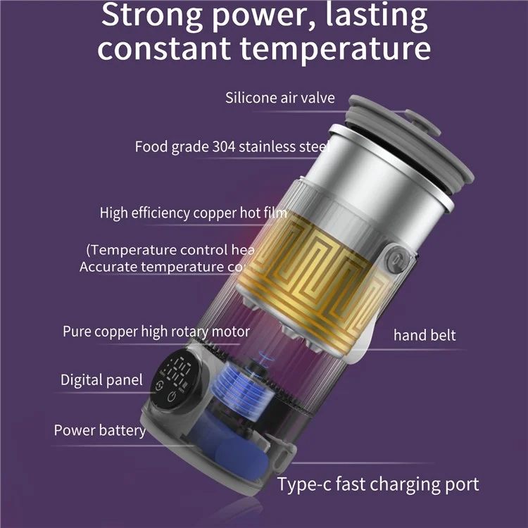 18W kabellose aufladbare 6000mAh Flaschenwärmer Edelstahl+PP Milch-Auftaugerät mit EU-Stecker