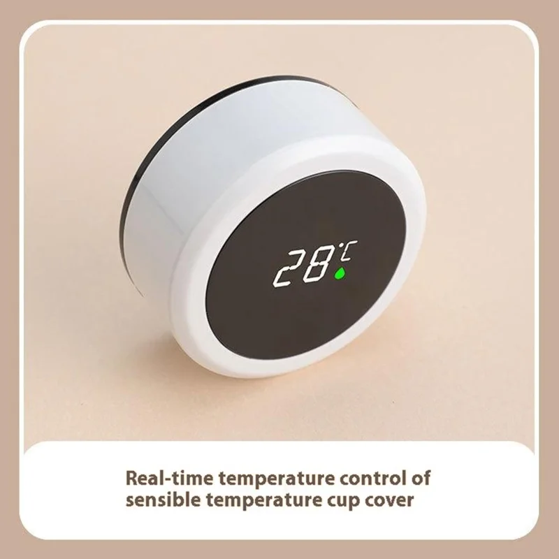 500ML Smart Thermos Bottle 304 Stainless Steel Temperature Display Insulated Intelligent Coffee Cup (No FDA Certificate) - White