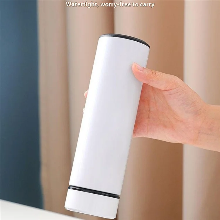 Thermosflasche 500 ml mit intelligenter Temperaturanzeige, 304 Edelstahl Isolierbecher Sportflasche (Ohne FDA-Zertifikat) - Weiß