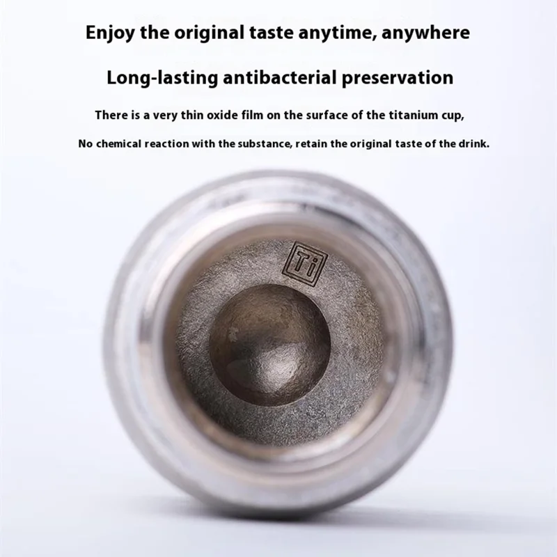 DONGHUIYUAN HA-102 Bottiglia Termica in Titanio Puro da 500ml per Esterno e Casa, Tazza da Tè con Display della Temperatura (Privo di BPA, No FDA) - Blu