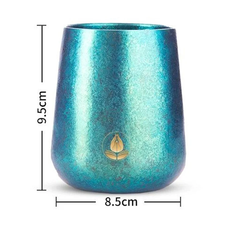 Donghui Institute HA-51 Tasse Isotherme en Titane de 260 ml pour Maison et Camping Extérieur - Double Paroi (Sans BPA, Non FDA) - Or+Rose