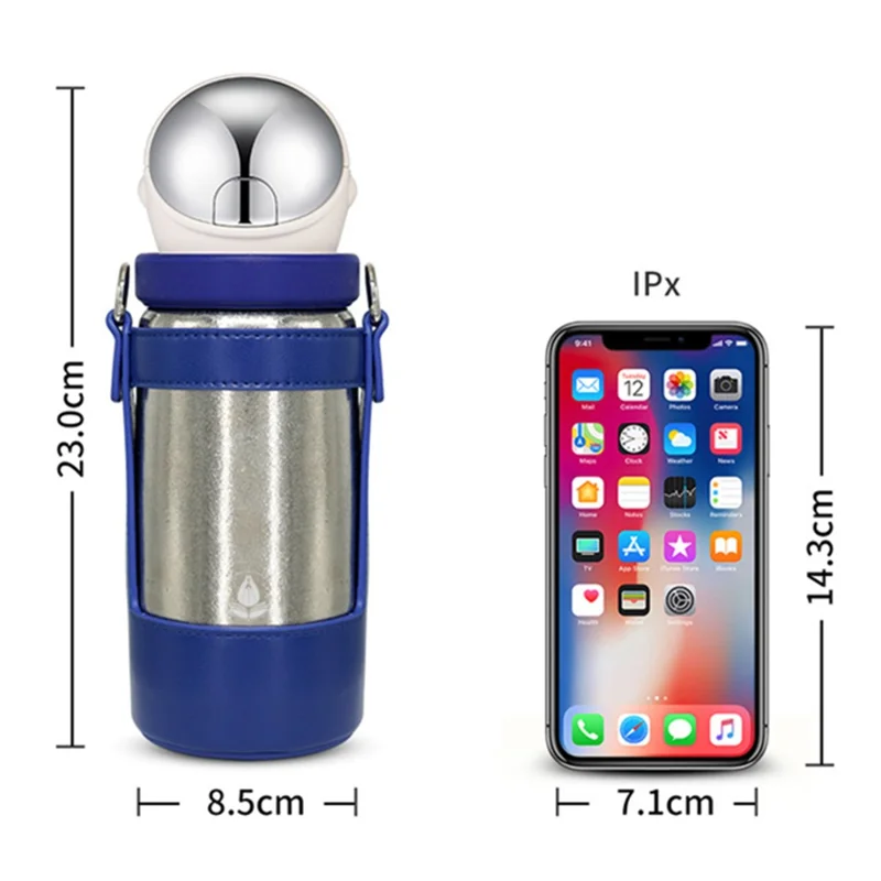 DONGHUIYUAN HA-16 550ml Pure Titanium Insulated Cup 2 in 1 Straw  /  Direct Drink Portable Water Bottle (BPA Free, No FDA) - Silver+White