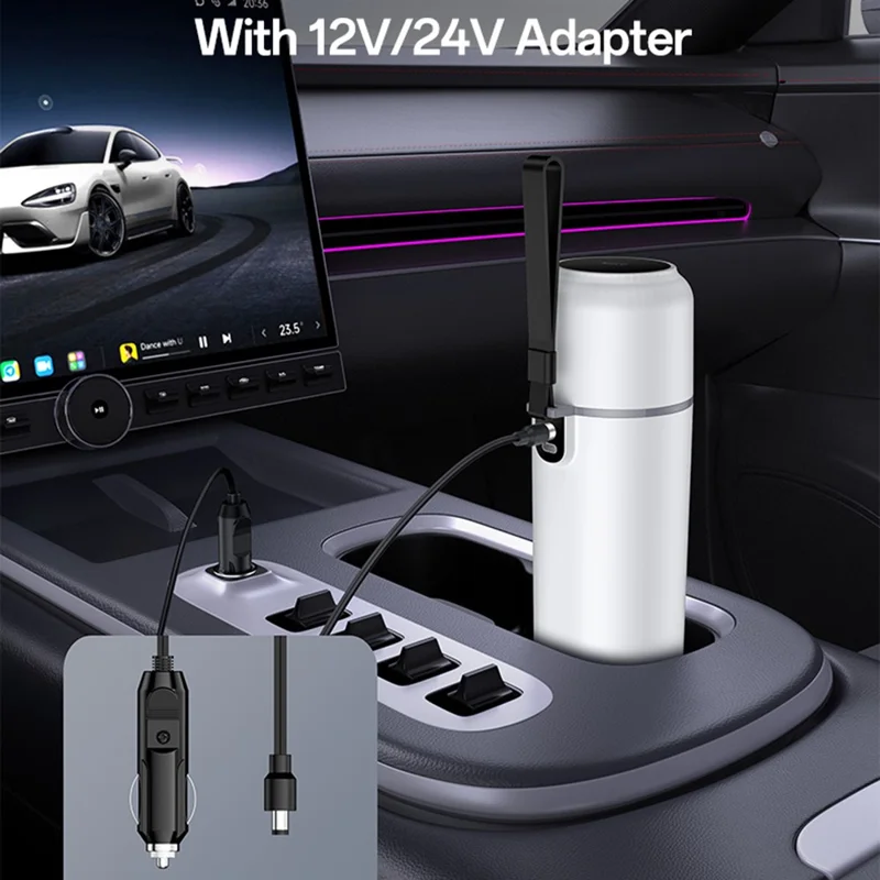 YESIDO VC20 Auto elektrische Heiztasse 500ml LED-Touch-Control Auto elektrische Heizgerät für Wasser, Kaffee, Tee