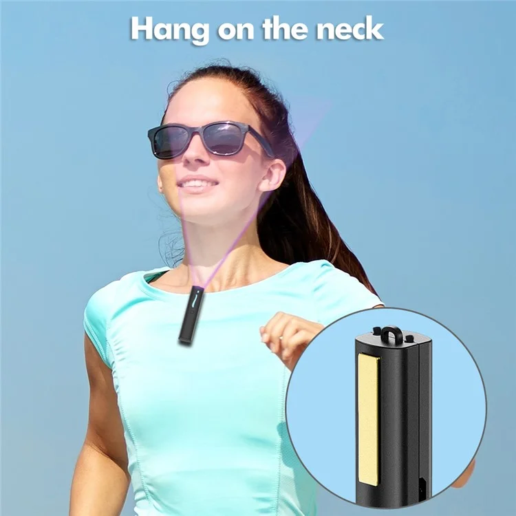 Mini Portable Air Purifier Wearable Necklace USB Air Cleaner Negative Ion Generator Personal Air Freshener for Adults - Grey