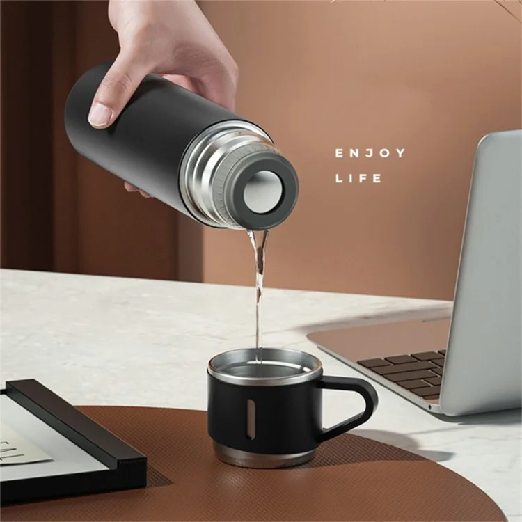 Bouteille d'eau isolée sous vide en acier inoxydable 304 de 500 ml avec couvercle à 3 couvercles (sans certificat FDA) - Bleu
