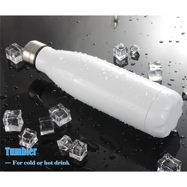 JUNSUNMAY 1000ml 304 Acciaio Inossidabile Bottiglia Termica Isolata Sportiva Cycling Bottiglia d'Acqua (Senza BPA, Nessuna Certificazione FDA) - Bianco