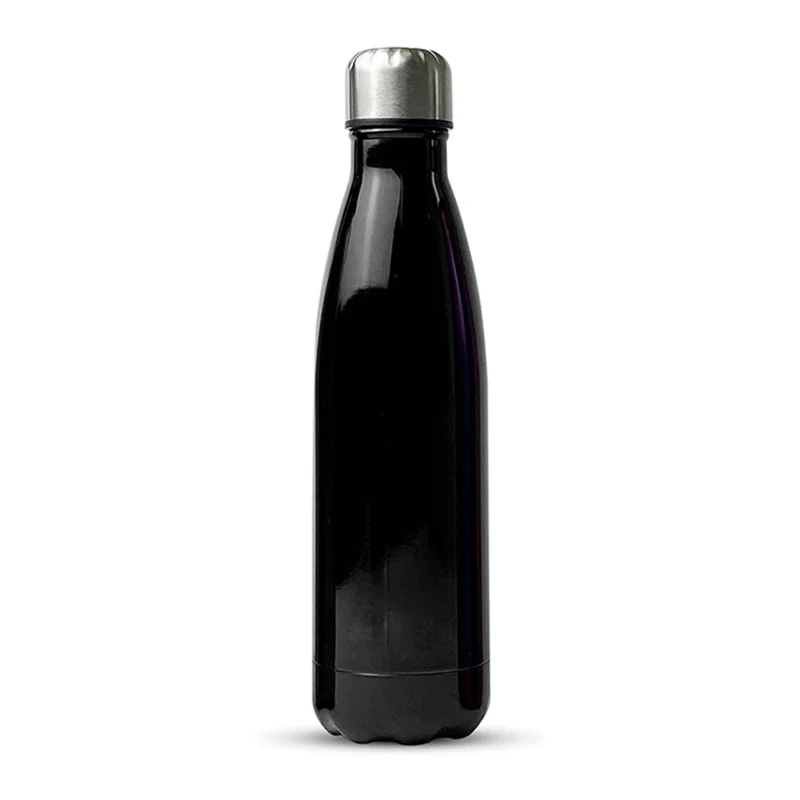 JUNSUNMAY 750ml 304 Stainless Steel Double Layer Insulated Cup Office School Gym Water Bottle (BPA-Free, No FDA Certification) - Black