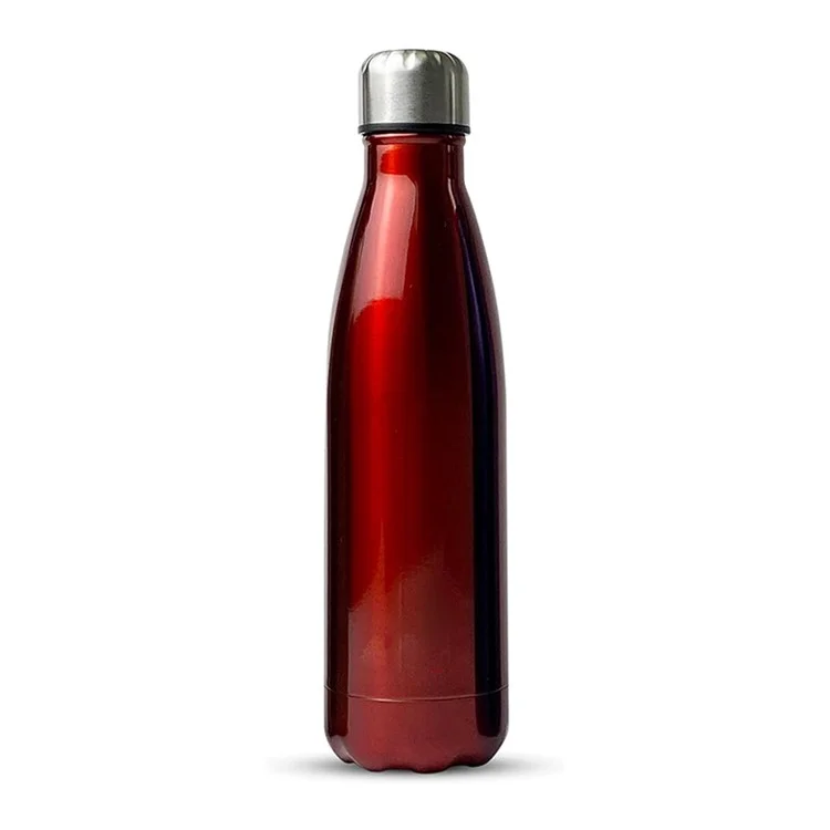JUNSUNMAY 500ml 304 Stainless Steel Vacuum Insulated Cup Office School Outdoor Water Bottle (BPA-Free, No FDA Certification) - Red