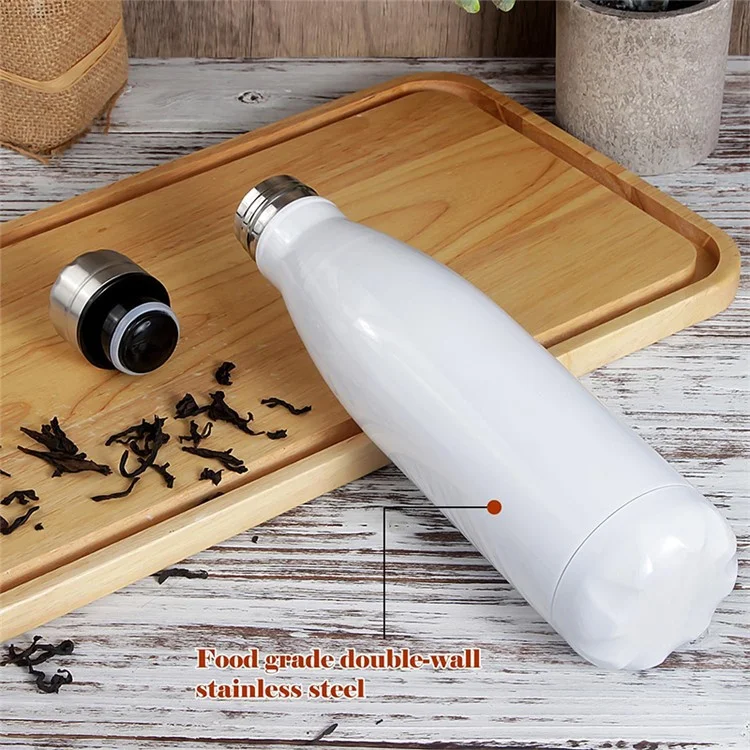 JUNSUNMAY 500ml 304 Stainless Steel Vacuum Insulated Cup Office School Outdoor Water Bottle (BPA-Free, No FDA Certification) - Red
