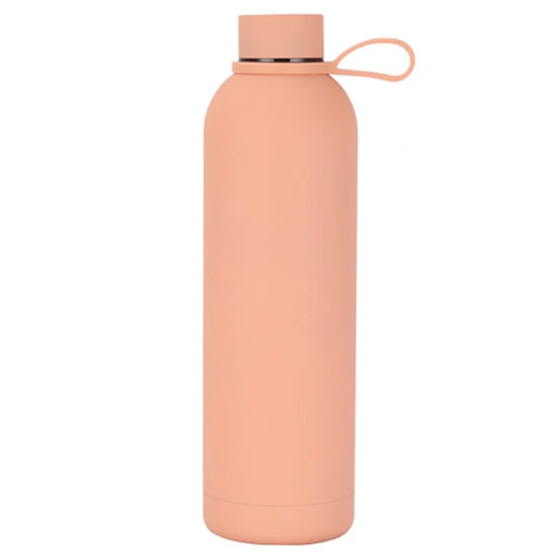 JUNSUNMAY Botella de Agua de Acero Inoxidable de 500 ml de Color Caramelo Portátil 304 (Sin Certificado FDA, Libre de BPA) - Rosa