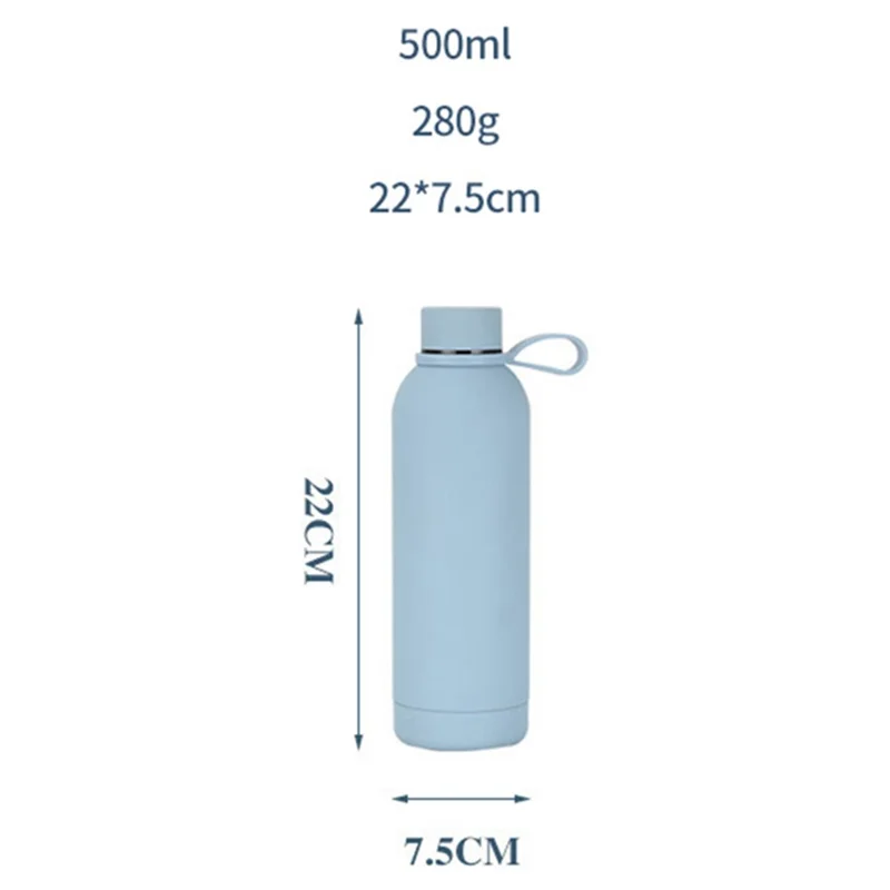JUNSUNMAY 500ml Garrafa de Água Portátil de Cor de Doce 304 de Aço Inoxidável à Prova de Vazamento (Sem Certificado FDA, Sem BPA) - Amarelo
