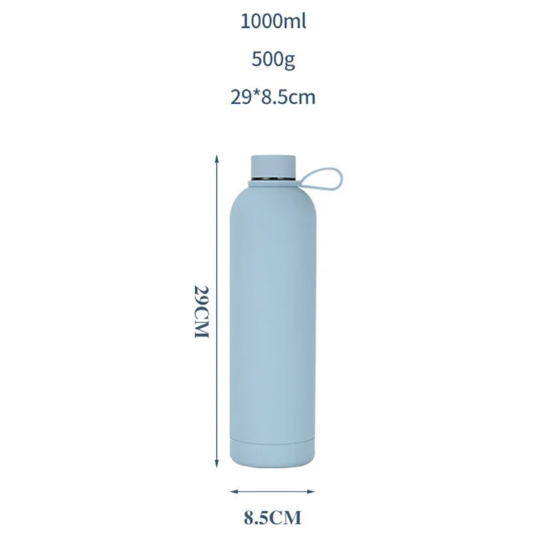 JUNSUNMAY 1000ml Большой Емкости Конфетный Цвет 304 Нержавеющая Сталь Вакуумная Водяная Бутылка (BPA-Свободный, Без Сертификата FDA) - Розовый