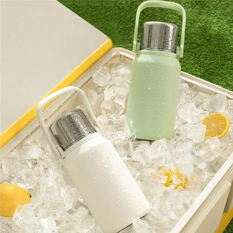 1000ml Outdoor Insulated Kettle Stainless Steel Water Cup with Long Strap (BPA Free, No FDA Certificate) - Orange