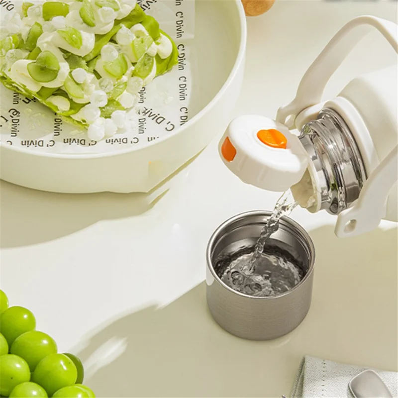 800ml Water Cup Stainless Steel Insulated Kettle with Strainer and Long Strap for Outdoor Sports (BPA Free, No FDA Certificate) - Light Green