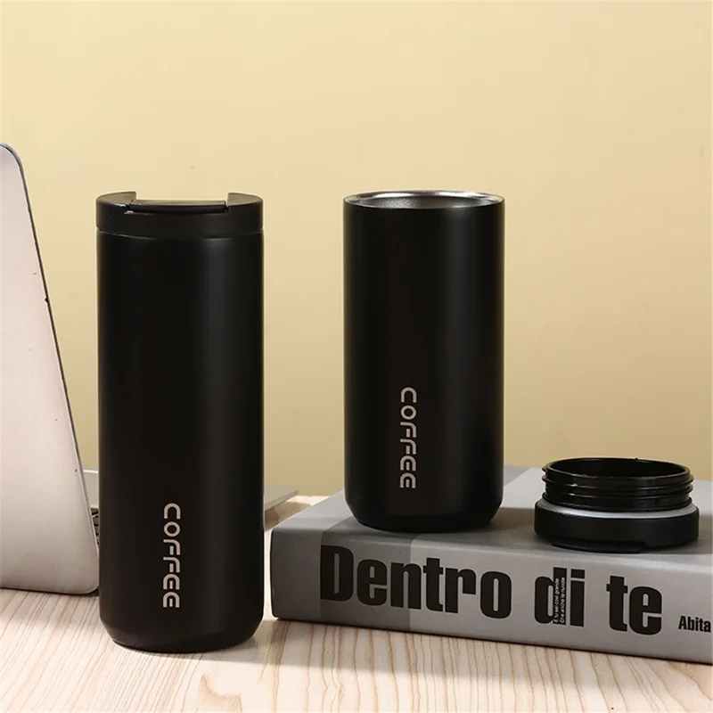 500ml 304 Stainless Steel Insulated Cup Car Office School Water Bottle (BPA-Free, No FDA Certification) - Black
